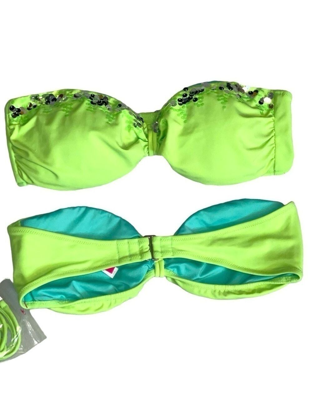 Y2K Victoria's Secret bright Green Bikini Top Large